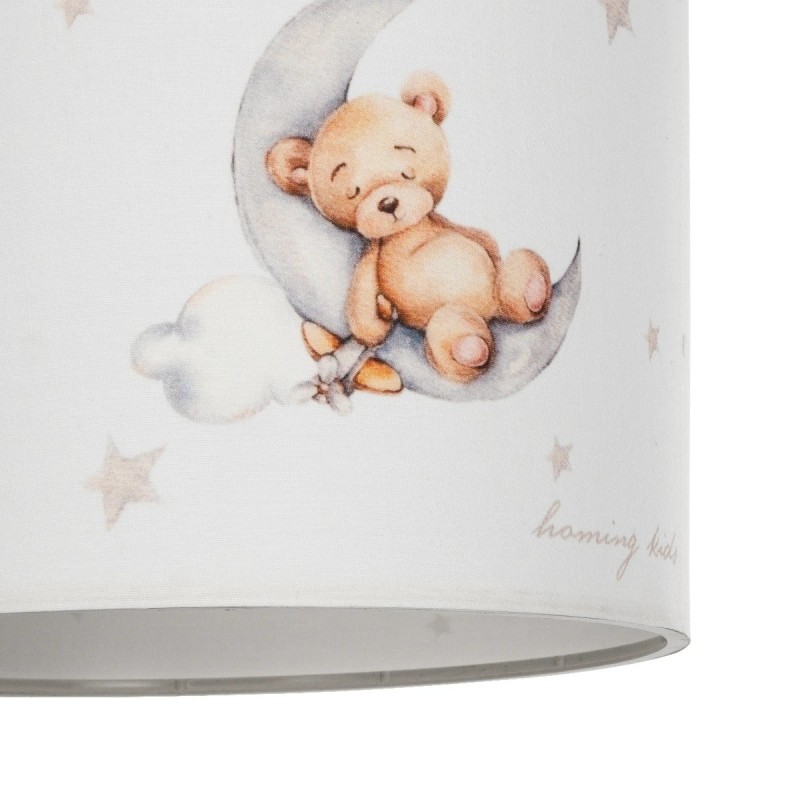 GloboStar® MOON 204-0013 Παιδικό Κρεμαστό Φωτιστικό Φιγούρα Μονόφωτο 1 x E27 IP20 Λευκό Ύφασμα - Μ28 x Π28 x Υ70cm