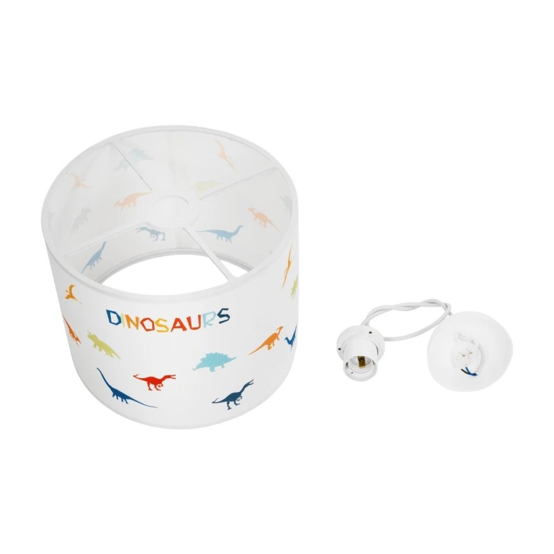GloboStar® DINO 204-0014 Παιδικό Κρεμαστό Φωτιστικό Φιγούρα Μονόφωτο 1 x E27 IP20 Λευκό Ύφασμα - Μ30 x Π30 x Υ70cm