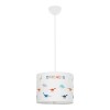 GloboStar® DINO 204-0014 Παιδικό Κρεμαστό Φωτιστικό Φιγούρα Μονόφωτο 1 x E27 IP20 Λευκό Ύφασμα - Μ30 x Π30 x Υ70cm