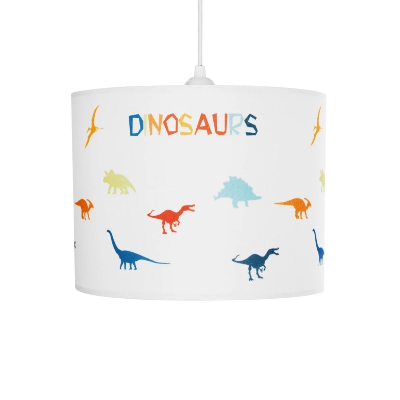 GloboStar® DINO 204-0014 Παιδικό Κρεμαστό Φωτιστικό Φιγούρα Μονόφωτο 1 x E27 IP20 Λευκό Ύφασμα - Μ30 x Π30 x Υ70cm