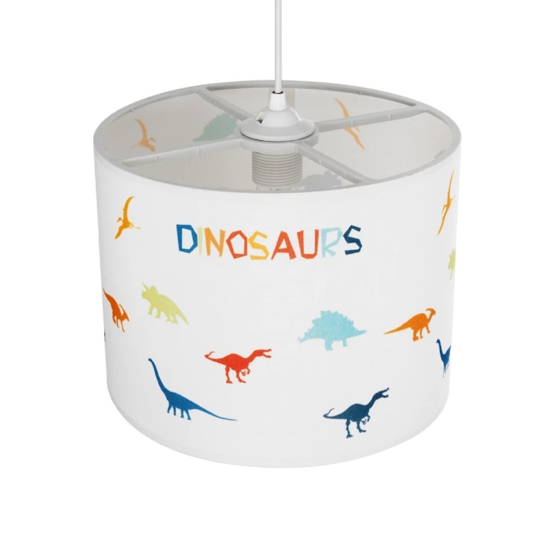 GloboStar® DINO 204-0014 Παιδικό Κρεμαστό Φωτιστικό Φιγούρα Μονόφωτο 1 x E27 IP20 Λευκό Ύφασμα - Μ30 x Π30 x Υ70cm