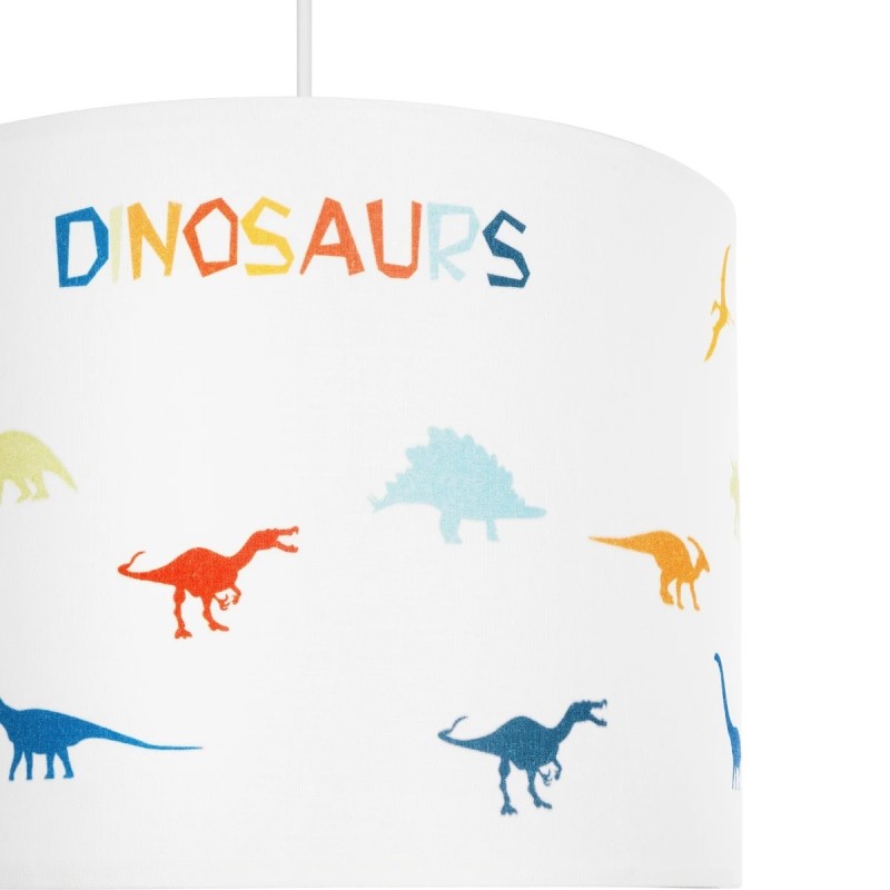 GloboStar® DINO 204-0014 Παιδικό Κρεμαστό Φωτιστικό Φιγούρα Μονόφωτο 1 x E27 IP20 Λευκό Ύφασμα - Μ30 x Π30 x Υ70cm