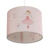 GloboStar® BALLERINA 204-0015 Παιδικό Κρεμαστό Φωτιστικό Φιγούρα Μονόφωτο 1 x E27 IP20 Ροζ Ύφασμα - Μ28 x Π28 x Υ70cm