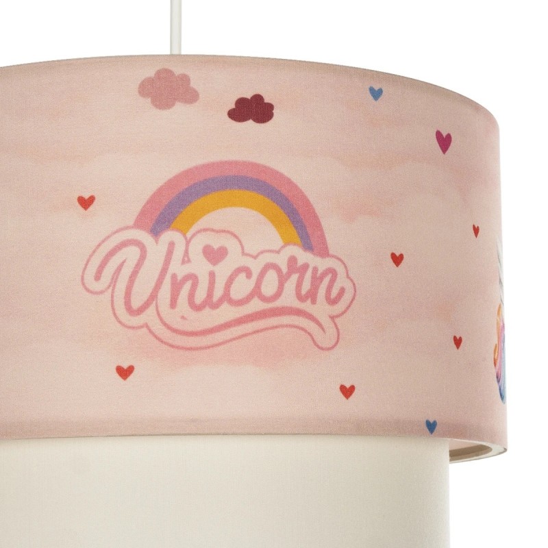 GloboStar® PONY 204-0016 Παιδικό Κρεμαστό Φωτιστικό Φιγούρα Μονόφωτο 1 x E27 IP20 Ροζ Ύφασμα - Μ30 x Π30 x Υ70cm