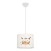 GloboStar® OWL 204-0017 Παιδικό Κρεμαστό Φωτιστικό Φιγούρα Μονόφωτο 1 x E27 IP20 Λευκό Ύφασμα - Μ28 x Π28 x Υ70cm