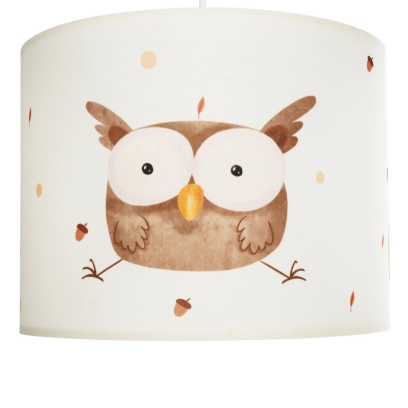 GloboStar® OWL 204-0017 Παιδικό Κρεμαστό Φωτιστικό Φιγούρα Μονόφωτο 1 x E27 IP20 Λευκό Ύφασμα - Μ28 x Π28 x Υ70cm