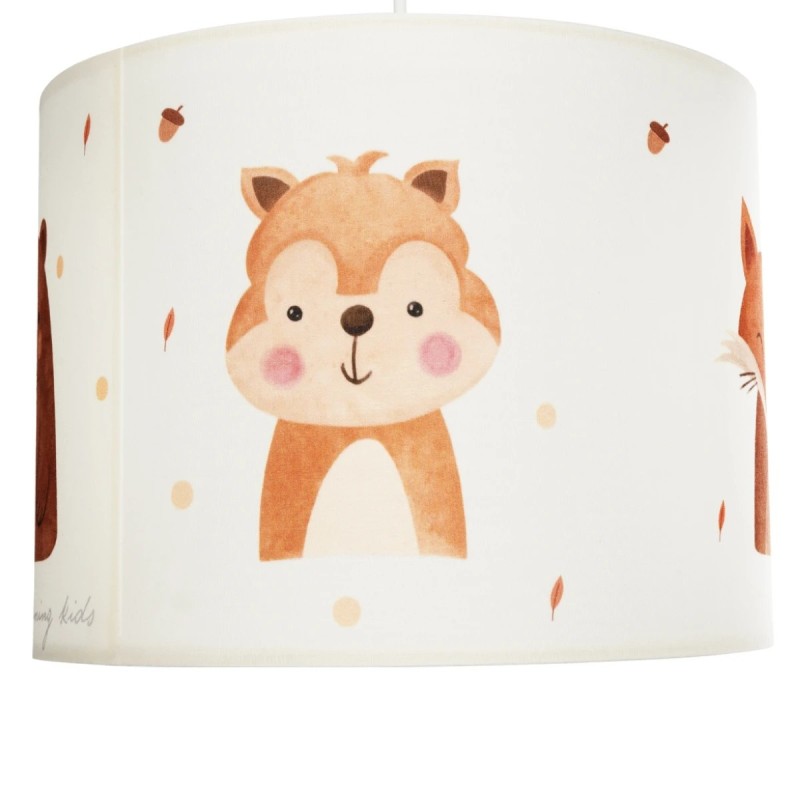 GloboStar® OWL 204-0017 Παιδικό Κρεμαστό Φωτιστικό Φιγούρα Μονόφωτο 1 x E27 IP20 Λευκό Ύφασμα - Μ28 x Π28 x Υ70cm