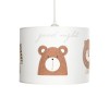 GloboStar® BEAR 204-0018 Παιδικό Κρεμαστό Φωτιστικό Φιγούρα Μονόφωτο 1 x E27 IP20 Λευκό Ύφασμα - Μ28 x Π28 x Υ70cm