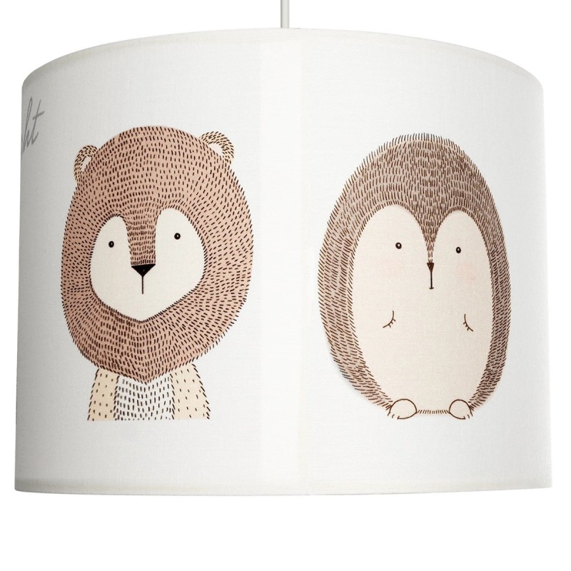 GloboStar® BEAR 204-0018 Παιδικό Κρεμαστό Φωτιστικό Φιγούρα Μονόφωτο 1 x E27 IP20 Λευκό Ύφασμα - Μ28 x Π28 x Υ70cm