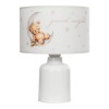 GloboStar® MOON 204-0023 Παιδικό Eπιτραπέζιο Φωτιστικό Φιγούρα Μονόφωτο 1 x E27 IP20 Λευκό Ύφασμα - Μ24 x Π24 x Υ32cm