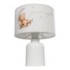 GloboStar® MOON 204-0023 Παιδικό Eπιτραπέζιο Φωτιστικό Φιγούρα Μονόφωτο 1 x E27 IP20 Λευκό Ύφασμα - Μ24 x Π24 x Υ32cm