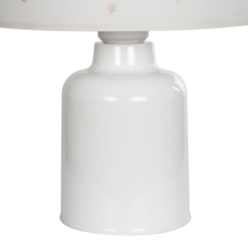 GloboStar® MOON 204-0023 Παιδικό Eπιτραπέζιο Φωτιστικό Φιγούρα Μονόφωτο 1 x E27 IP20 Λευκό Ύφασμα - Μ24 x Π24 x Υ32cm