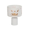 GloboStar® OWL 204-0024 Παιδικό Eπιτραπέζιο Φωτιστικό Φιγούρα Μονόφωτο 1 x E27 IP20 Λευκό & Πορτοκαλί Ύφασμα - Μ24 x Π24 x Υ32cm