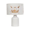 GloboStar® OWL 204-0024 Παιδικό Eπιτραπέζιο Φωτιστικό Φιγούρα Μονόφωτο 1 x E27 IP20 Λευκό & Πορτοκαλί Ύφασμα - Μ24 x Π24 x Υ32cm