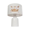 GloboStar® OWL 204-0024 Παιδικό Eπιτραπέζιο Φωτιστικό Φιγούρα Μονόφωτο 1 x E27 IP20 Λευκό & Πορτοκαλί Ύφασμα - Μ24 x Π24 x Υ32cm
