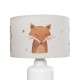 GloboStar® OWL 204-0024 Παιδικό Eπιτραπέζιο Φωτιστικό Φιγούρα Μονόφωτο 1 x E27 IP20 Λευκό & Πορτοκαλί Ύφασμα - Μ24 x Π24 x Υ32cm