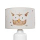 GloboStar® OWL 204-0024 Παιδικό Eπιτραπέζιο Φωτιστικό Φιγούρα Μονόφωτο 1 x E27 IP20 Λευκό & Πορτοκαλί Ύφασμα - Μ24 x Π24 x Υ32cm