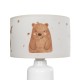 GloboStar® OWL 204-0024 Παιδικό Eπιτραπέζιο Φωτιστικό Φιγούρα Μονόφωτο 1 x E27 IP20 Λευκό & Πορτοκαλί Ύφασμα - Μ24 x Π24 x Υ32cm