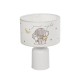 GloboStar® ELEPHANT 204-0025 Παιδικό Eπιτραπέζιο Φωτιστικό Φιγούρα Μονόφωτο 1 x E27 IP20 Λευκό & Γκρι Ύφασμα - Μ24 x Π24 x Υ32cm