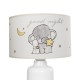 GloboStar® ELEPHANT 204-0025 Παιδικό Eπιτραπέζιο Φωτιστικό Φιγούρα Μονόφωτο 1 x E27 IP20 Λευκό & Γκρι Ύφασμα - Μ24 x Π24 x Υ32cm
