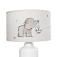 GloboStar® ELEPHANT 204-0025 Παιδικό Eπιτραπέζιο Φωτιστικό Φιγούρα Μονόφωτο 1 x E27 IP20 Λευκό & Γκρι Ύφασμα - Μ24 x Π24 x Υ32cm