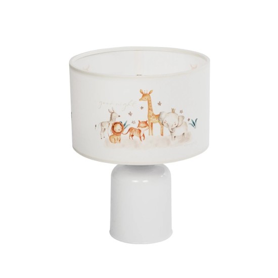 GloboStar® GIRAFFE 204-0026 Παιδικό Eπιτραπέζιο Φωτιστικό Φιγούρα Μονόφωτο 1 x E27 IP20 Λευκό Ύφασμα - Μ24 x Π24 x Υ32cm