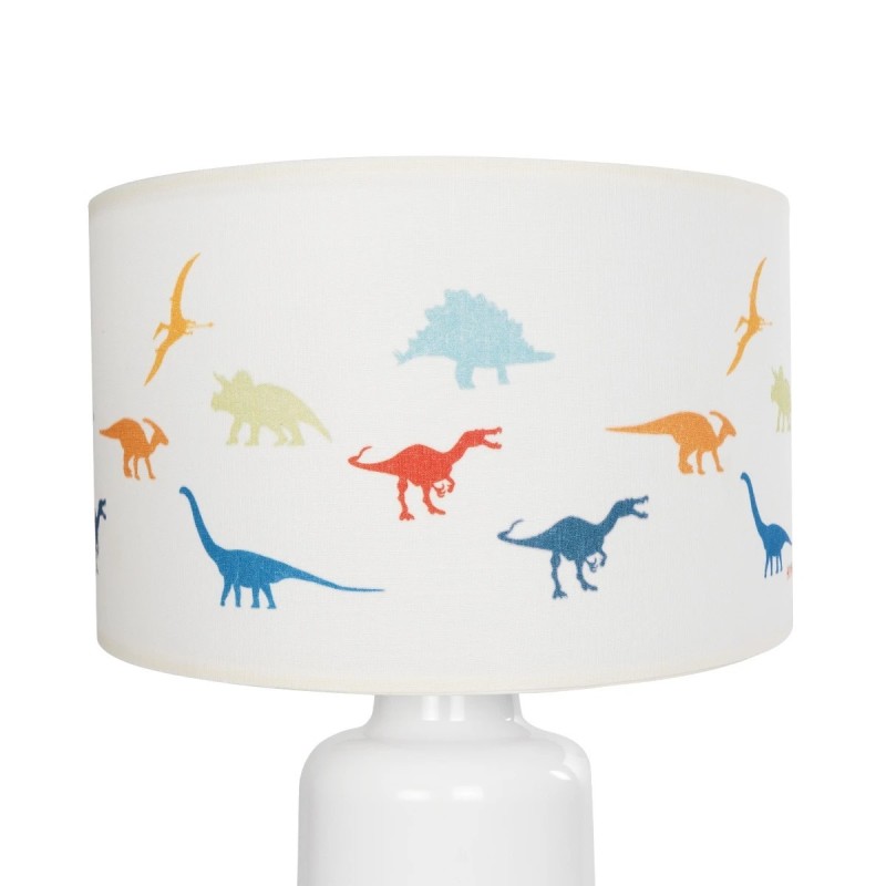 GloboStar® DINO 204-0028 Παιδικό Eπιτραπέζιο Φωτιστικό Φιγούρα Μονόφωτο 1 x E27 IP20 Λευκό Ύφασμα - Μ24 x Π24 x Υ32cm