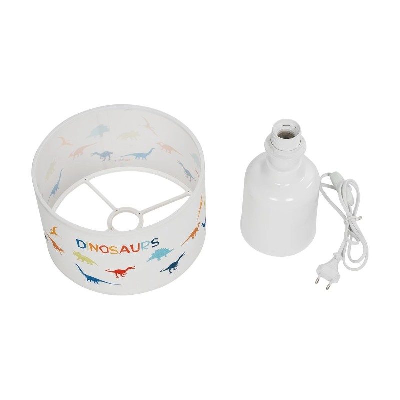 GloboStar® DINO 204-0028 Παιδικό Eπιτραπέζιο Φωτιστικό Φιγούρα Μονόφωτο 1 x E27 IP20 Λευκό Ύφασμα - Μ24 x Π24 x Υ32cm