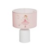 GloboStar® BALLERINA 204-0029 Παιδικό Eπιτραπέζιο Φωτιστικό Πορτατίφ Μονόφωτο 1 x E27 IP20 Πολύχρωμο Ύφασμα με Λευκό Πλαστικό - Μ24 x Π24 x Υ32cm