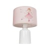 GloboStar® BALLERINA 204-0029 Παιδικό Eπιτραπέζιο Φωτιστικό Πορτατίφ Μονόφωτο 1 x E27 IP20 Πολύχρωμο Ύφασμα με Λευκό Πλαστικό - Μ24 x Π24 x Υ32cm