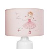 GloboStar® BALLERINA 204-0029 Παιδικό Eπιτραπέζιο Φωτιστικό Πορτατίφ Μονόφωτο 1 x E27 IP20 Πολύχρωμο Ύφασμα με Λευκό Πλαστικό - Μ24 x Π24 x Υ32cm