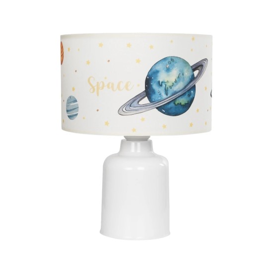 GloboStar® SATURN 204-0030 Παιδικό Eπιτραπέζιο Φωτιστικό Φιγούρα Μονόφωτο 1 x E27 IP20 Μπεζ Ύφασμα - Μ24 x Π24 x Υ32cm