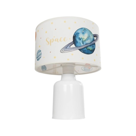 GloboStar® SATURN 204-0030 Παιδικό Eπιτραπέζιο Φωτιστικό Φιγούρα Μονόφωτο 1 x E27 IP20 Μπεζ Ύφασμα - Μ24 x Π24 x Υ32cm