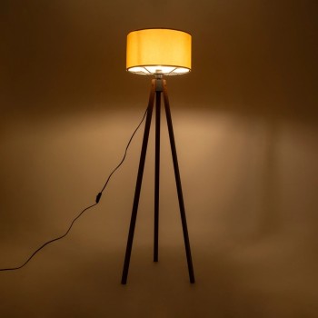 GLOBOSTAR® SAGA 204-0033 Μοντέρνο Επιδαπέδιο Φωτιστικό με Ντουί 1 x E27 AC 220-240V IP20 - Καφέ & Κίτρινο - Μ38 x Π38 x Υ140cm