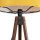 GloboStar® SAGA 204-0033 Μοντέρνο Eπιδαπέδιο Φωτιστικό Μονόφωτο 1 x E27 IP20 Καρυδί Ξύλο με Κίτρινο Ύφασμα - Μ38 x Π38 x Υ140cm
