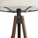 GloboStar® SAGA 204-0035 Μοντέρνο Eπιδαπέδιο Φωτιστικό Μονόφωτο 1 x E27 IP20 Καρυδί Ξύλο με Λευκό Ύφασμα - Μ38 x Π38 x Υ140cm