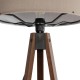 GloboStar® SAGA 204-0036 Μοντέρνο Eπιδαπέδιο Φωτιστικό Μονόφωτο 1 x E27 IP20 Καρυδί Ξύλο με Γκρι Ύφασμα - Μ38 x Π38 x Υ140cm