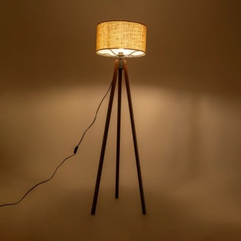 GLOBOSTAR® SAGA 204-0037 Μοντέρνο Επιδαπέδιο Φωτιστικό με Ντουί 1 x E27 AC 220-240V IP20 - Καφέ & Mπεζ - Μ38 x Π38 x Υ140cm