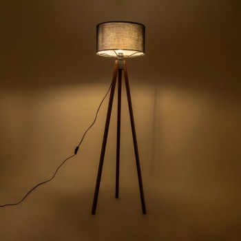 GLOBOSTAR® SAGA 204-0038 Μοντέρνο Επιδαπέδιο Φωτιστικό με Ντουί 1 x E27 AC 220-240V IP20 - Καφέ & Μαύρο - Μ38 x Π38 x Υ140cm