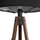 GloboStar® SAGA 204-0038 Μοντέρνο Eπιδαπέδιο Φωτιστικό Μονόφωτο 1 x E27 IP20 Καρυδί Ξύλο με Μαύρο Ύφασμα - Μ38 x Π38 x Υ140cm