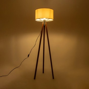 GLOBOSTAR® SAGA 204-0040 Μοντέρνο Επιδαπέδιο Φωτιστικό με Ντουί 1 x E27 AC 220-240V IP20 - Καφέ & Μπεζ - Μ38 x Π38 x Υ140cm