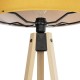 GloboStar® SAGA 204-0045 Μοντέρνο Eπιδαπέδιο Φωτιστικό Μονόφωτο 1 x E27 IP20 Μπεζ Ξύλο με Κίτρινο Ύφασμα - Μ38 x Π38 x Υ140cm