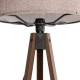 GloboStar® SAGA 204-0049 Μοντέρνο Eπιδαπέδιο Φωτιστικό Μονόφωτο 1 x E27 IP20 Καρυδί Ξύλο με Ροζ Χρυσό Ύφασμα - Μ38 x Π38 x Υ140cm
