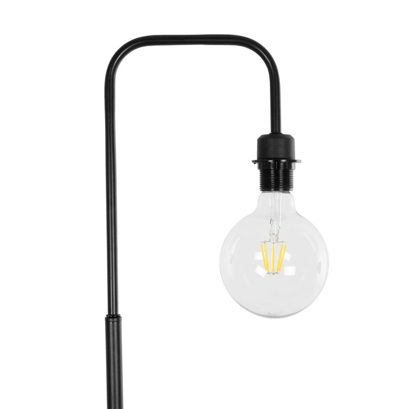 GloboStar® SNAKE 204-0053 Μοντέρνο Eπιδαπέδιο Φωτιστικό Μονόφωτο 1 x E27 IP20 Μαύρο Μέταλλο - Μ25 x Π25 x Υ151cm