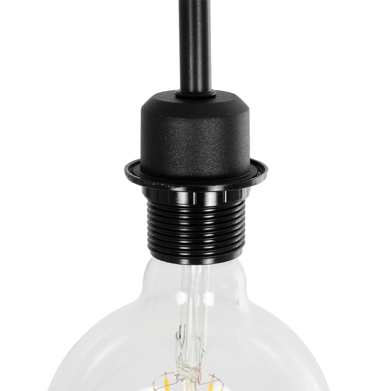 GloboStar® SNAKE 204-0053 Μοντέρνο Eπιδαπέδιο Φωτιστικό Μονόφωτο 1 x E27 IP20 Μαύρο Μέταλλο - Μ25 x Π25 x Υ151cm