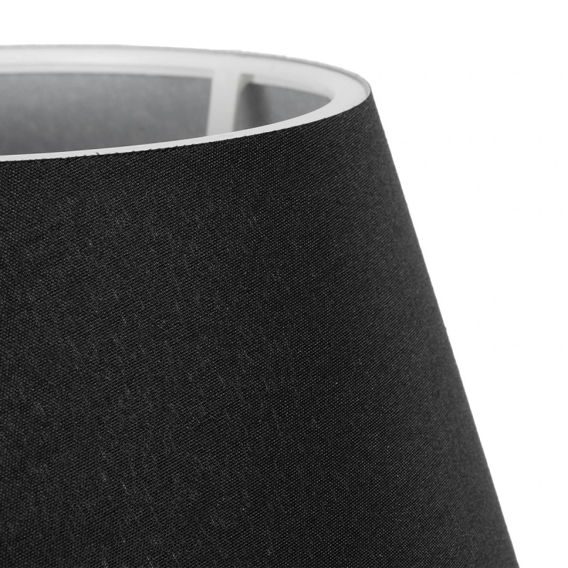 GloboStar® TRANS 204-0054 Μοντέρνο Eπιτραπέζιο Φωτιστικό Μονόφωτο 1 x E27 IP20 Διάφανο Πλαστικό με Μαύρο Ύφασμα - Μ22 x Π22 x Υ14cm