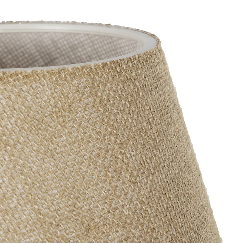 GloboStar® TRANS 204-0055 Μοντέρνο Eπιτραπέζιο Φωτιστικό Μονόφωτο 1 x E27 IP20 Διάφανο Πλαστικό με Μπεζ Ύφασμα - Μ22 x Π22 x Υ14cm