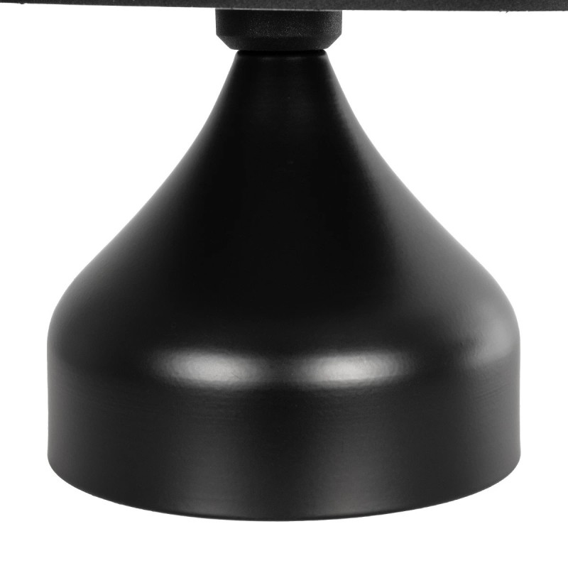 GloboStar® PYRAMID 204-0058 Μοντέρνο Eπιτραπέζιο Φωτιστικό Μονόφωτο 1 x E27 IP20 Μαύρο Μέταλλο με Μαύρο Ύφασμα - Μ22 x Π22 x Υ30cm
