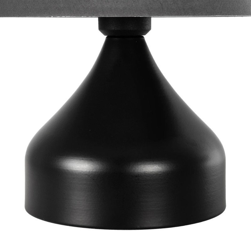 GloboStar® MICKEY 204-0059 Μοντέρνο Eπιτραπέζιο Φωτιστικό Μονόφωτο 1 x E27 IP20 Μαύρο Μέταλλο με Μαύρο Ύφασμα - Μ22 x Π22 x Υ30cm