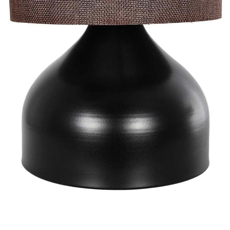 GloboStar® RUBIK 204-0060 Μοντέρνο Eπιτραπέζιο Φωτιστικό Μονόφωτο 1 x E27 IP20 Μαύρο Μέταλλο με Μπεζ Ύφασμα - Μ19 x Π19 x Υ30cm